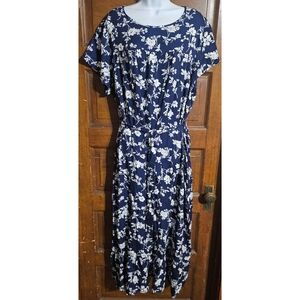 NEW Woman's Floral Belted Maxi Dress